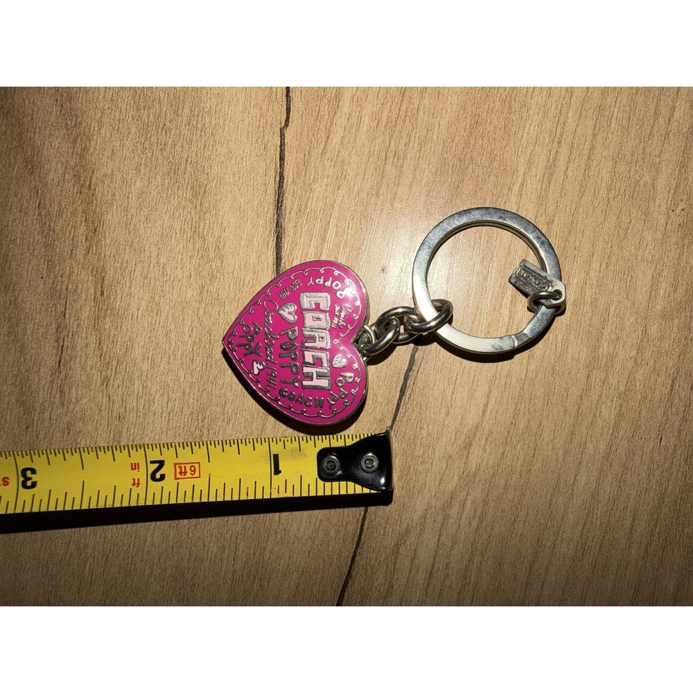 Coach RARE Poppy Heart Photo Frame Locket Key chain Fob - Picture 4 of 6